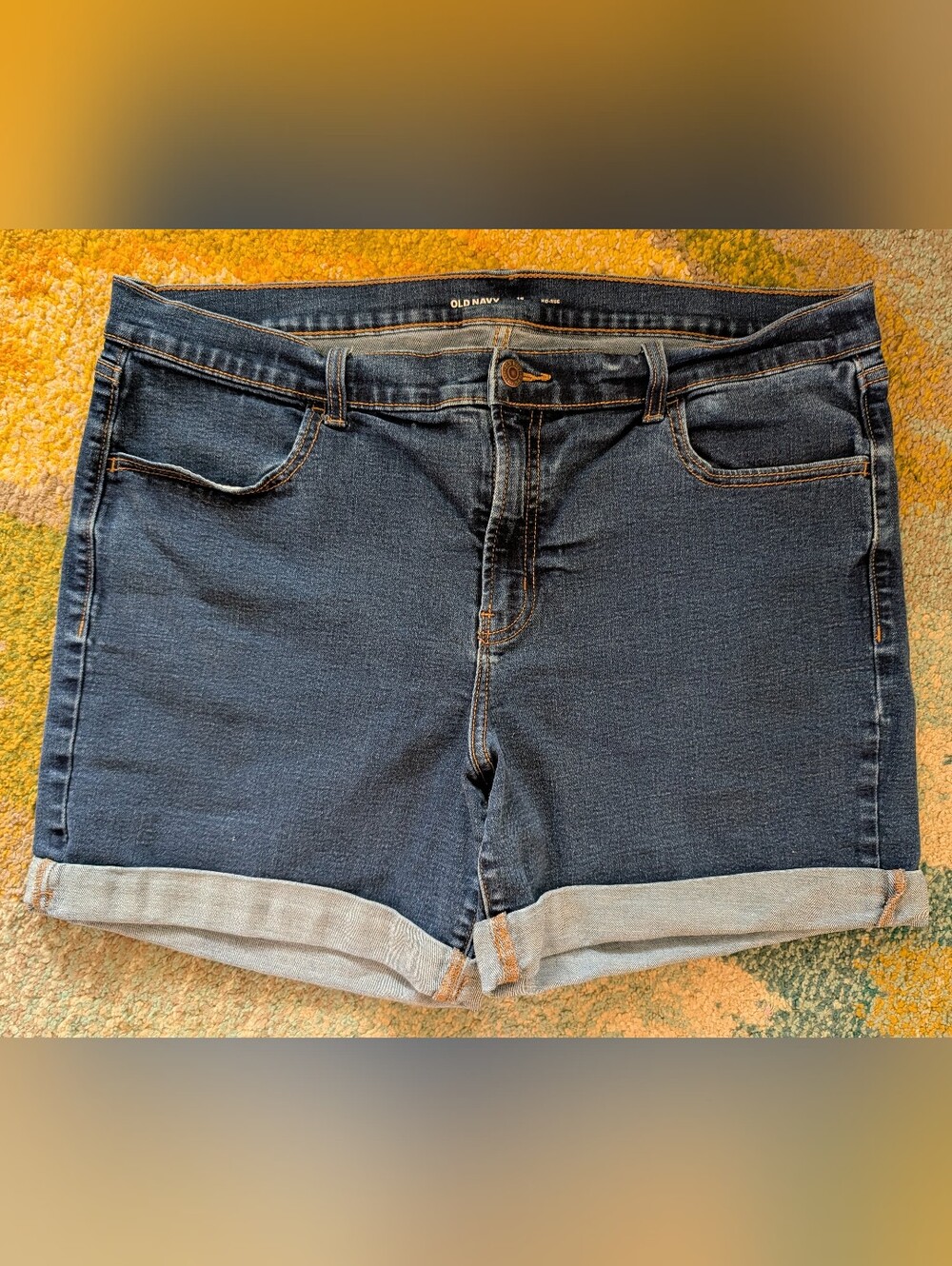 Old Navy Dark Blue Denim Cuffed Jean Shorts